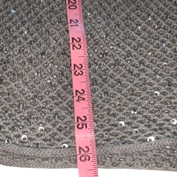 Michael Kors Gray Open Knit Tank Top With Sequins S Lightweight Cotton Womens - Picture 7 of 8